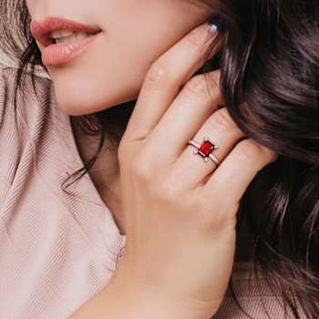 Garnet and Diamond 10K Rose Gold Ring 2.23ctw