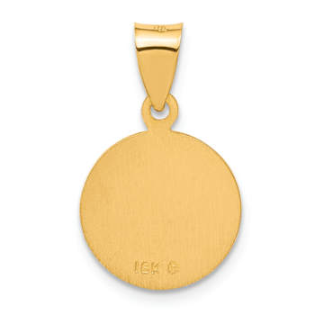 18k Yellow Gold Satin Saint Christopher Medal Pendant