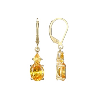 Yellow Cubic Zirconia 18k Yellow Gold Over Sterling Silver November
Birthstone Earrings 6.63ctw