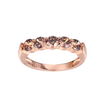 Mocha Cubic Zirconia 18k Rose Gold Over Sterling Silver Ring 1.55ctw