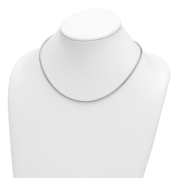 Rhodium Over Sterling Silver 2.4mm Snake 18 Inch Chain