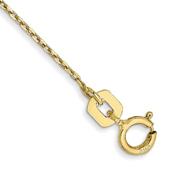 10k Yellow Gold Diamond-Cut Cable Link Anklet