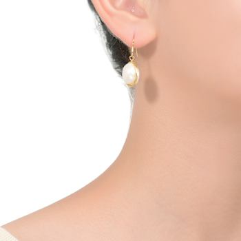 Baroque Pearl Drop Earrings In 14K Gold Over Sterling Silver