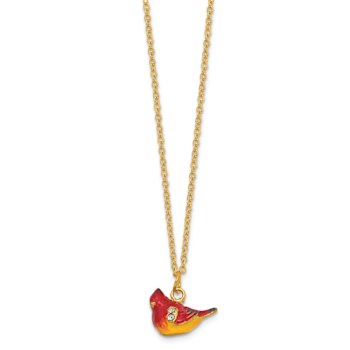 CARMINE Cardinal on Holly Branch Trinket Box