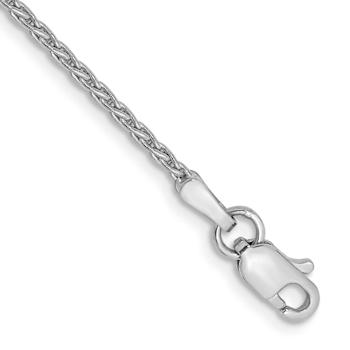 Rhodium Over 14k White Gold Parisian Wheat Link Bracelet