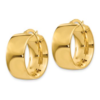 14k Yellow Gold 5/8" Polished Round Hoop Earrings