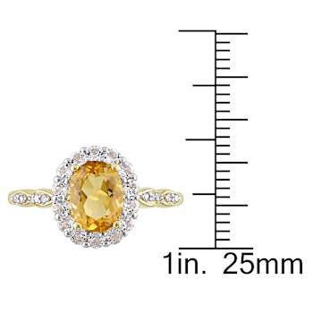 Citrine, White Topaz and Diamond 14K Yellow Gold 1.88ctw