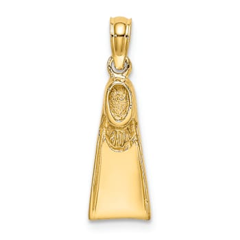 14k Yellow Gold Scuba Flipper Charm
