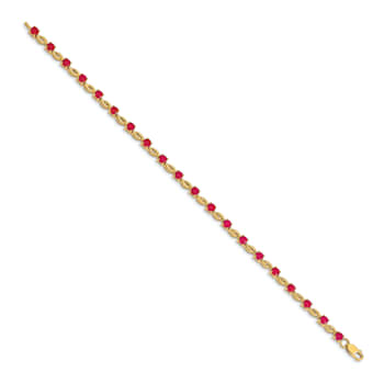14k Yellow Gold Oval Ruby Bracelet