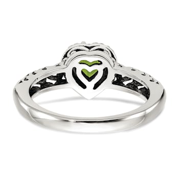 Sterling Silver with 14K Accent Antiqued Peridot Ring