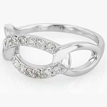 Lab-Grown Diamond Open Crossover Ring In Sterling Silver