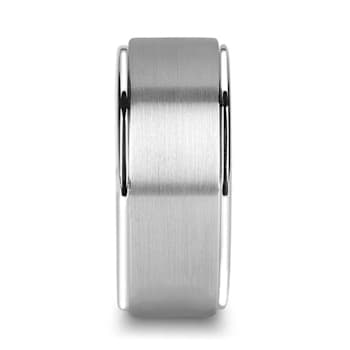 OPTIMUS Raised Center with Brush Finish Tungsten Ring 10mm