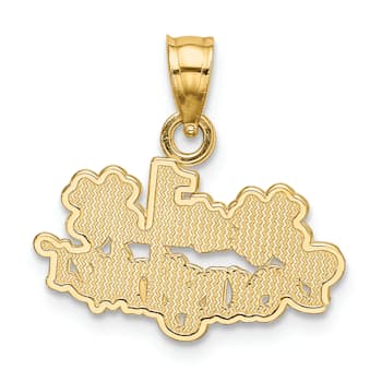 14k Yellow Gold Textured #1 Daughter with Flowers pendant