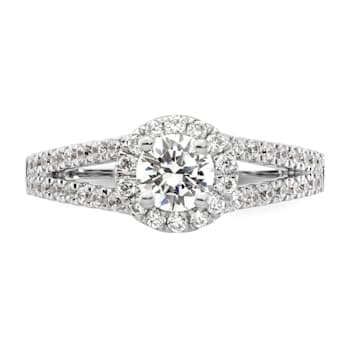 Rhodium Over 14K White Gold Eternal Promise Lab Grown Diamond Halo
Complete Ring 1.008ctw