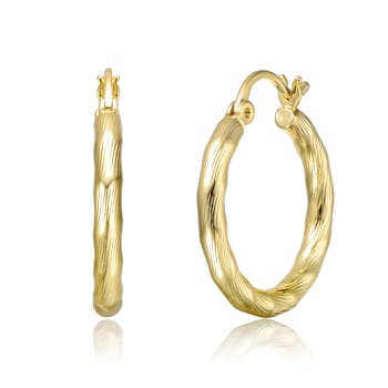 Twisted Hoop Earrings In 14K Gold Over Brass