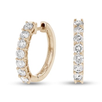 1.00ctw Diamond Hoop Earrings in 14k Yellow Gold