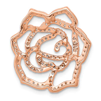 14k Rose Gold Diamond Fancy Flower Chain Slide