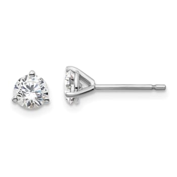 White Lab-Grown Diamond 14k White Gold G-H SI Martini Stud Earrings 0.74ctw