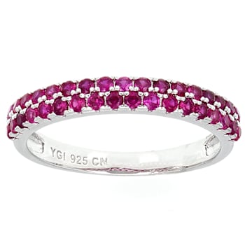 Lab-Created Ruby Stackable Band Ring In Sterling Silver
