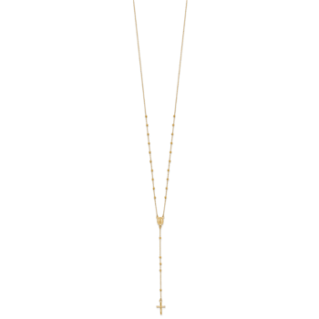 14K Yellow Gold Polished Rosary Necklace
