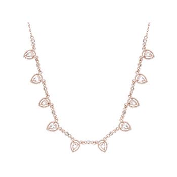 Morganite And White Zircon Station Necklace In 18K Rose Gold Over
Sterling Silver 1.46ctw
