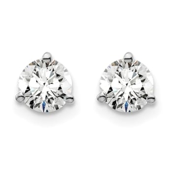 14K White Gold Lab Grown Diamond 7/8ctw VS/SI GH 3 Prong Earrings