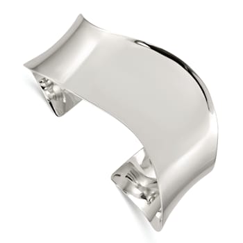 Sterling Silver Polished Wave Cuff Bracelet