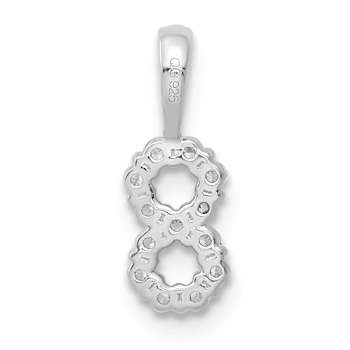 Rhodium Over 14k White Gold Diamond Number 8 Pendant