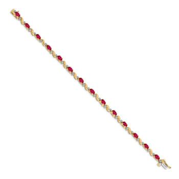 14k Yellow Gold and 14k White Gold with Rhodium Over 14k Yellow Gold
Diamond and Ruby Bracelet