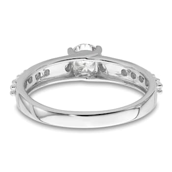 Rhodium Over 10K White Gold Lab Grown Diamond VS/SI GH, Engagement Ring 0.74ctw