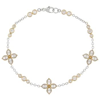 White Lab-Grown Diamond Two-Tone Station Bracelet In 14K Yellow Gold
Over Sterling Silver 1.50ctw