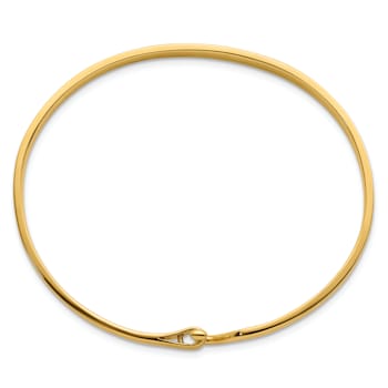 14K Yellow Gold Polished Loop and Hook Bangle