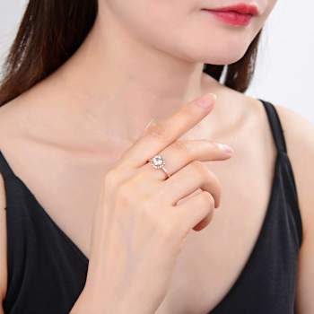 Round White Topaz 14K Rose Gold Over Sterling Silver Ring, 1.90ctw