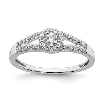 Rhodium Over 10K White Gold Lab Grown Diamond Complete Halo Engagement
Ring 0.34ctw