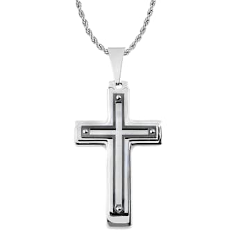 Invicta Men's Two-Tone Cross Pendant With Chain In Stainless Steel