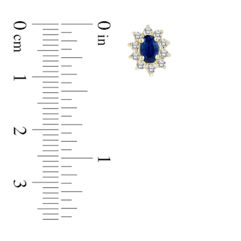 1.00ctw Sapphire and Diamond Earrings in 14k Yellow Gold
