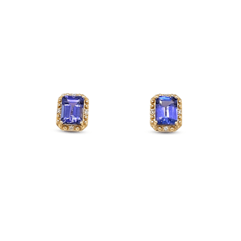 18K Rose Gold Over Sterling Silver 7x5mm Tanzanite and White Cubic
Zirconia Earrings 2.30ctw