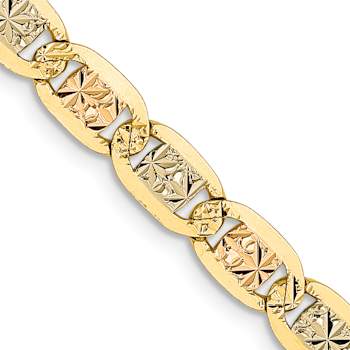 14k Yellow Gold, 14K White Gold and 14k Rose Gold 4.65mm Solid Pave
Valentino 22 Inch Chain