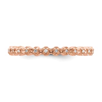 14K Rose Gold Over Sterling Silver Stackable Expressions Diamond
Pink-plated Ring 0.08ctw