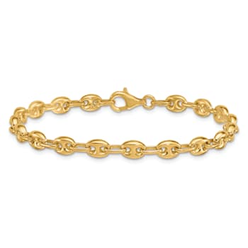 14K Yellow Gold 5mm Anchor Link 7.5 Inch Bracelet