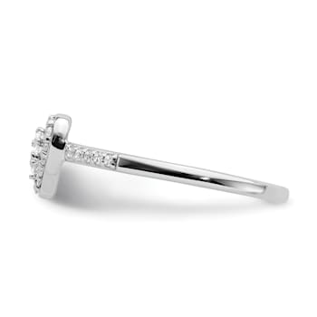 Rhodium Over 10K White Gold Lab Grown Diamond Cluster Heart Engagement
Ring 0.266ctw
