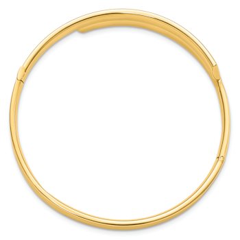14k Yellow Gold Polished Overlap Hinged Bangle