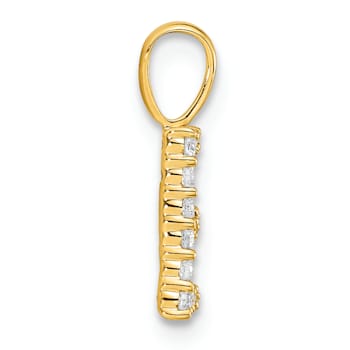 14K Yellow Gold Lab Grown Diamond Letter E Initial Pendant