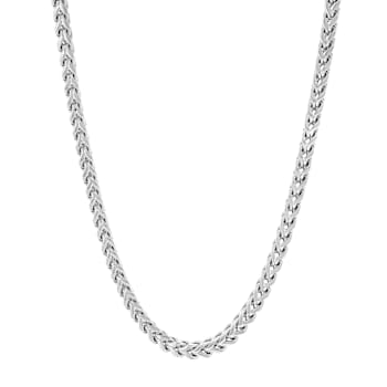 Robert Alton Men's Franco Link Chain Necklace 3mm In Stainless Steel 24 Inch