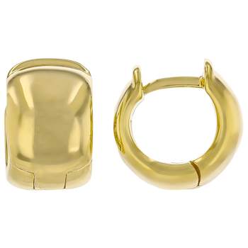 Chunky Huggie Hoop Earrings In 18K Gold Over Sterling Silver
