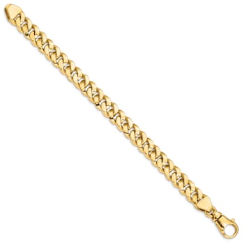 14k Yellow Gold 10mm Hand Polished Solid Fancy Link 22 Inch Chain