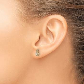 14k Yellow Gold Polished Cubic Zirconia Infinity Stud Earrings