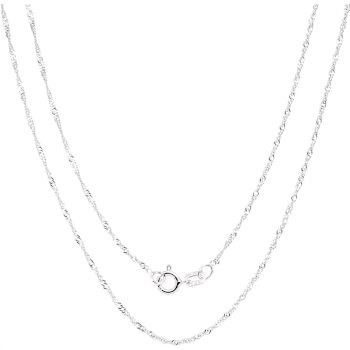 925 Sterling Silver 1mm Singapore Chain Necklace - 22"