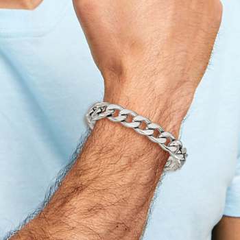 Stainless Steel 11mm Polished Curb Link Bracelet
