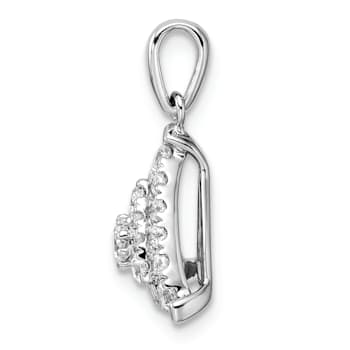 Rhodium Over 14K White Gold Lab Grown Diamond Triangle Cluster Pendant 0.49ctw